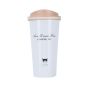 500ML Stainless Steel Vacuum Flask Mug With Lid And Carry Handle - White