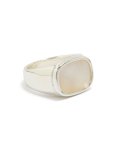 Waterproof Stainless Steel Square Shell Signet Ring - M l