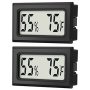 MINI Digital Thermometer 2-PACK Hygrometer Indoor Humidity Monitor Temperature Humidity Gauge Meter With Fahrenheit For Humidors Greenhouse Ga
