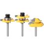 3 Pieces Tongue And Groove Router Bit Set & 45 Degree Lock Miter Router Bit