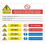 Battery Hazard Label 160MM 90MM X2