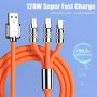 Three In One 120W Super Fast Charging Data Cable For Apple Type C Android Phone Charging Cable Car Universal Three-head Fast Charging Data Cable