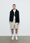 Regular Fit Nylon Cargo Shorts - Beige