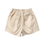 Toddler Casual Cargo Shorts Fashion Loose Fit Khaki Shorts Boys Girls Lounge Elastic Waist Beige 3-4 Years