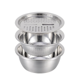 3 Pieces Stainless Steel Multifunction Grater Strainer - 28CM