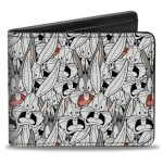 Buckle-down Pu Bifold Wallet - Bugs Bunny Expressions Stacked White black gray