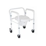 Deluxe 3-IN-1 Folding Commode Chair With Wheels