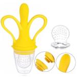 2 In 1 Baby Banana Teether & Baby Safety Feeder - Yellow