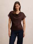 Tate Lace Trim Top - 20 Chocolate