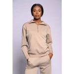 Rib Collar Zip Top