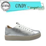 Cindy Lace-up Leather Sneaker Silver - 9