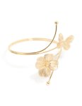Goldair Gold Wire Cut Flower & Butterfly Arm Cuff