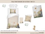 Kids Duvet Set Beige Dino Dinosaur Love In Desert Story