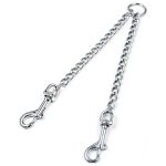 Heavy-duty No-tangle Double Dog Coupler - Chrome Plated Twin Lead Splitter