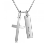 CNE103191 - Personalized Cross Bar Necklace Stainless Steel