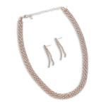 Rosegold Elegant Tubular Necklace & Earring Set