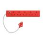 5 Way Multi-plug Overload Protection Red
