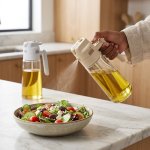 Glass Oil Dispenser Bottle With Flip Cap And Handle 680ML