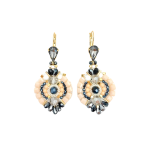 African Chic Rubellite Beaded Earrings - Pink black