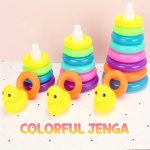 Cute Animal Rainbow Stacking Ring Towers Montessori Toy Early Education Teaching Aids Stacking Toy Holiday Gift