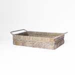 Wicker Rattan Deep Tray - Large - 15CM Height With Handles X 32CM W X 53CM Length With Handles