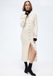 Rib-knit Button-front Dress - Cream