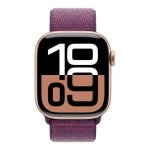 Apple Watch Series 10 Gps LTE 46MM Rose Gold Aluminium Case With Plum Sport Loop MWY83QA A