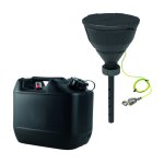 Scat Safety Waste Set: 10L Canister S60 With Mechanical Level Control Funnel S60 Stainless Steel Sieve
