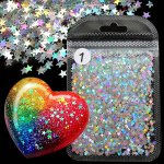 2G BAG Holographic Laser Stars Resin Filled Glitter Sequins Diy Epoxy Resin Silicone Mould Filler For Diy Art Crafts Jewellery K