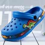Boys Girls Clogs Garden Shoes With Cartoon Charms Comfortable Lightweight Hollow Out Non-slip Beach Shoes