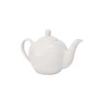 1 Litre White Round Porcelain Tea Pot With Lid
