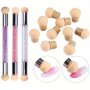 Dual-ended Sponge Gradient Pen For Nail Art Washable Including 4 Replaceable Sponge Heads Diy Kit For Gradient Nail Polish/gel