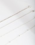 Silver Diamante Twist Anklet Bracelet 4-PACK