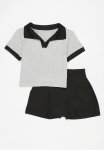 PoP Candy Golf Tee And Skort Set - Grey & Black