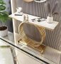 Designer Concepts Dynasty Gold Marble Console Table