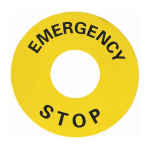 LPXAU115 Yellow Emerency Stop Label 60MM