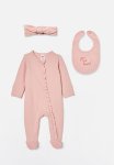 Cotton On Bundle Organic Pointelle Ruffle Romper Bib & Hea - Zephyr ditsy Daisy