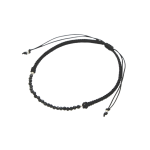 Black Agate Beaded Spinel Lariat Bracelet - Black