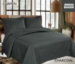 Simon Baker Carmen Quilted Bedspread Charcoal Various Sizes - Super King - 320CM X 270CM + 2 Pillowcases 50CM X 70CM + 5CM