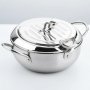 Stainless Steel Deep Fryer Pot With Strainer Basket