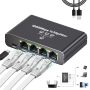 Aufloag Gigabit Ethernet Splitter 1 To 3 - 1000MBPS RJ45 Port Multiplier With Usb-c Power Plug & Play Network Switch For CAT5/5E/6/7/8 Cables High S