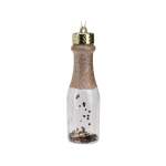 Bottle Pet 4X14CM Transparent Bottle With Glitter Inside Gold