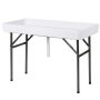 Ice Cooler Table Foldable Bar Table Outdoor Picnic Table & Drain For Events