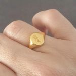Rosa-gold Gold Plated 925 Sterling Silver Rose Signet Ring - Size 5