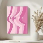 Vertical Art Deco Canvas Poster With Pink Ribbon Design Unframed 1PC 30X40CM HD Print For Breast Cancer Awareness Home & Living