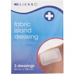 Clicks Fabric Island Dressing 90MM X 100MM 3 Pack