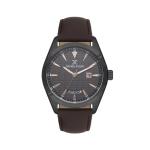 Mens Black Case Watch With Grey Textured Dial