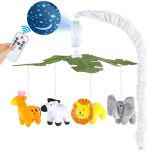Baby Crib Mobile With Music And Lights Mobile For Crib With Remote Control Rotation Starlight Projection Crib Toys For Babies Bo