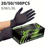 20/50/100PCS Disposable Nitrile Gloves Powder-free Latex-free Durable Ideal For Kitchen Cleaning Tattoo Hair Dye Pet Care Beauty