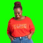 Donnay Plus Size Novelty I'm A Flame Dropped Shoulder Red Top